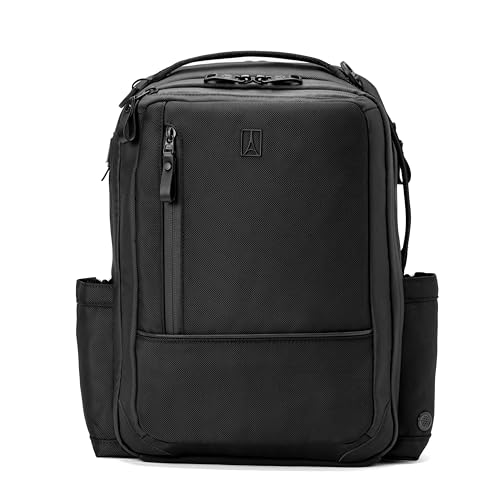 Travelpro Altitude Slim Expandable Travel Laptop Backpack 20-24L, 16 Inch - color: Jet Black