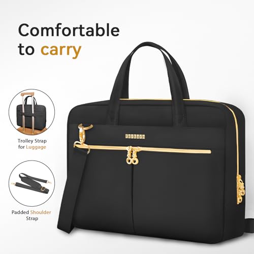 Ferkurn 17 17.3 Inch Laptop Bag Case Women Men Compatible with HP OmniBook Envy Omen Pavilion/LG Gram/Dell Inspiron Precision/Yoga ThinkPad, Carrying Briefcase Messenger Computer Bag 18 inch, Black - color: Black, size: 17-17.3 inch