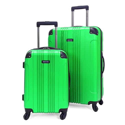 Kenneth Cole REACTION Out of Bounds Lightweight Hardshell 4-Wheel Spinner Luggage, Kelly Green, 2-Piece Set (20" & 28") - color: Kelly Green, size: 2-Piece Set (20" & 28")