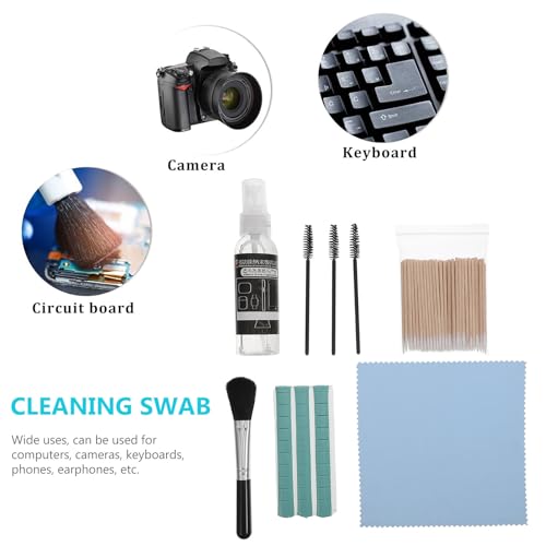 Cabilock Headset and Keyboard Cleaning Kit 6pcs Set with Microfiber Cloth and Brushes for Laptop, Phone, and Earbud Dust Removal, Electronics Maintenance Tool for Tech Devices
