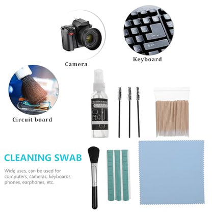 Cabilock Headset and Keyboard Cleaning Kit 6pcs Set with Microfiber Cloth and Brushes for Laptop, Phone, and Earbud Dust Removal, Electronics Maintenance Tool for Tech Devices