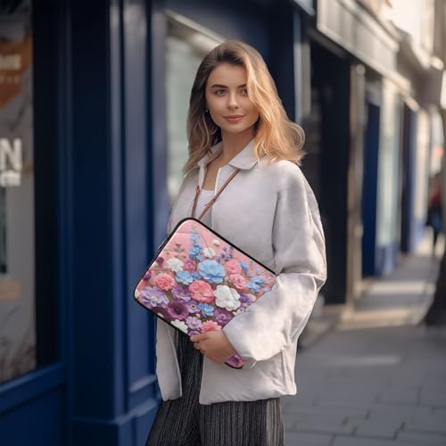 Flower Bouquet Padded Laptop Sleeve Case 13 Inch Soft Quilted Laptop Bag Waterproof Computer Sleeves - color: Flower Bouquet, size: Medium