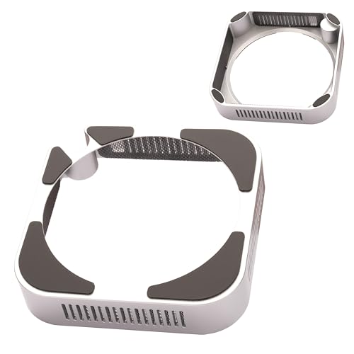 M4 M5 Mac mini Stand, Silver Holder for Mac mini 2024-2026 with Ventilation Heat Dissipation Cooling, Desk Mount Accessories with Anti-Slip Silicone and Dust-Proof Nets - color: Silver for Mac Mini 2024-2028