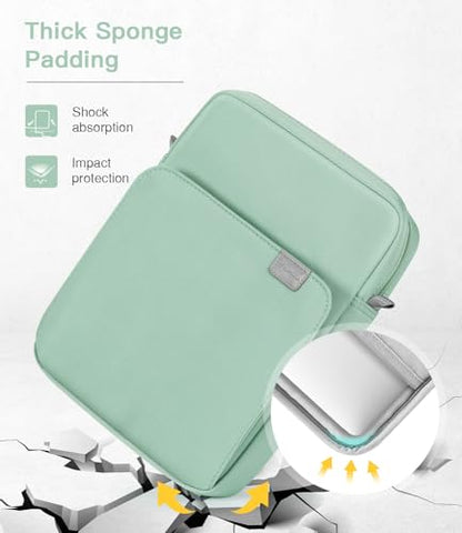 MoKo 9-11 Inch Tablet Sleeve Bag Handle Carrying Case with Shoulder Strap | Fits iPad Pro/Air/A16 11-inch, iPad 10th 10.9, iPad 9/8/7th 10.2, iPadAir 5/4th 10.9 and Tab S8/S9 11-inch, Cyan - color: Dark Green, size: 9-11 inch