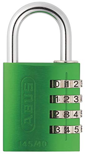 ABUS 145/40 Non-TSA Combination Padlock for Hard Cases, Luggage, Resettable, Green - color: Green, size: 40 mm
