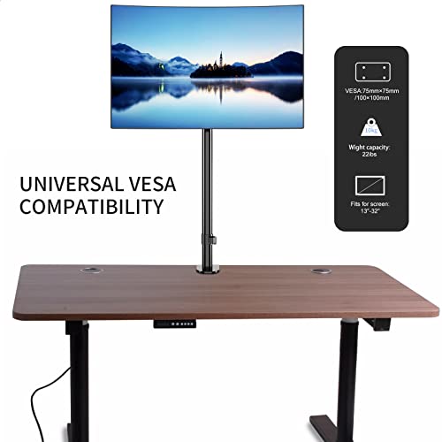 Pholiten Single Tall Monitor Stand Desk Mount，Extra Tall 31 Inch Fully Adjustable Monitor Mount for 13-32 Inch LCD Screen,Holds up to 22lbs | Fully Adjustable Tall Monitor Arm for 13-32 Inch LCD Screen, Holds up to 22lbs - size: 31in, style: 1 monitor