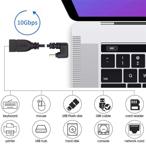 USB-C USB 3.1 Type-C Male to USB 3.0-A Female 10Gbps OTG Data Power Cable Opposite U Shape Back Angled - style: U Shape Back Cable