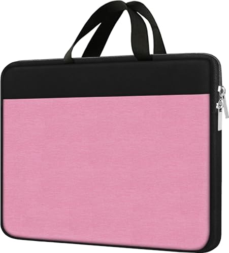 Laptop Case 15.6 inch, Travel Laptop Sleeve Bag Handbag Shockproof Protective Computer Cover Carrying Bag Briefcase for 15" 15.6" HP Asus Acer Dell Lenovo Laptop Notebook Ultrabook, (Black/Pink) - color: Pink, size: 15.6 inch
