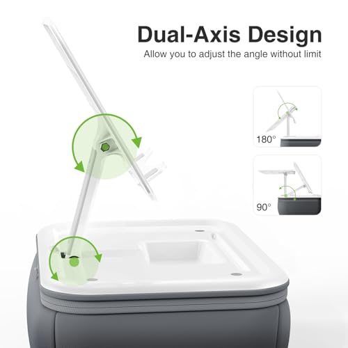 elitehood Adjustable iPad Pillow Stand for Lap, Soft Cushion Lap Beanbag | Tablet Holder Stand for Lap Bed Couch, Pillow Pad for Tablet or iPad, Laptop, E-Reader, Books and 4-15.6'' Devices, Grey