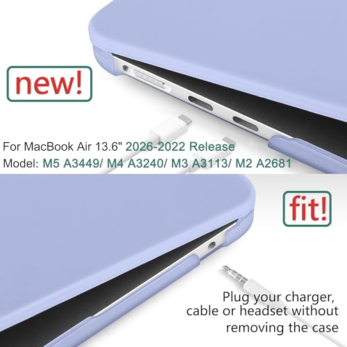 DONGKE Compatible with MacBook Air 13 inch Case M5 M4 M3 M2 2026 2025 2024-2022 A3449 A3240 A3113 A2681, Plastic Hard Shell & Keyboard Cover for MacBook Air 13.6 inch, Matte Serria Blue - color: Matte Serria Blue