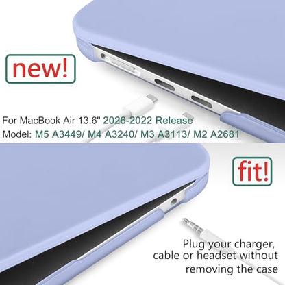 DONGKE Compatible with MacBook Air 13 inch Case M5 M4 M3 M2 2026 2025 2024-2022 A3449 A3240 A3113 A2681, Plastic Hard Shell & Keyboard Cover for MacBook Air 13.6 inch, Matte Serria Blue - color: Matte Serria Blue