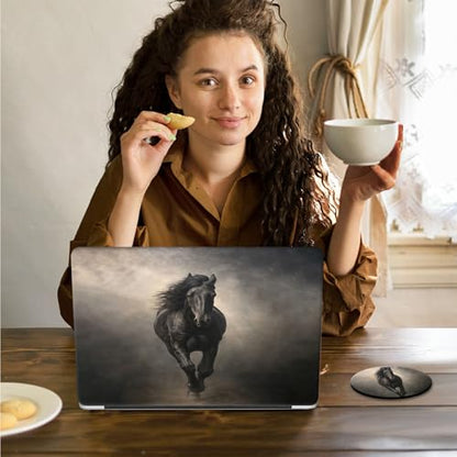 Laptop Skin Sticker Decal 15.6 Inch,12 13 13.3 14 15 15.6 in Laptop Netbook Skins for Notebook,Art Decal Removable Waterproof Scratch Resistant,Universal Vinyl Cover,Black Horse Cool - color: Black Horse Cool