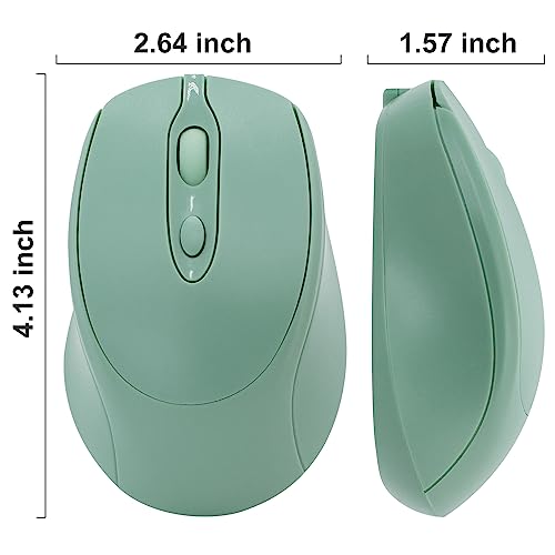 Bluetooth Mouse,Rechargeable Wireless for Laptop/iPad/MacBook Pro/Air, Silent Mouse Portable Slim for Surface Pro/PC/Lenovo/Samsung Tablet (Light Green) - color: Light Green