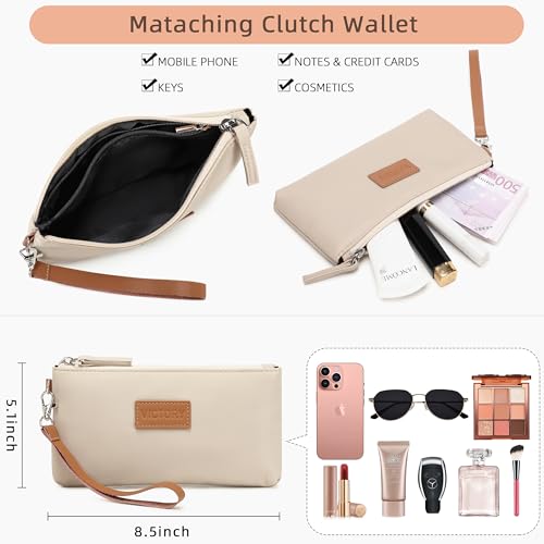 Laptop Bag for Women 15.6 Inch Work Tote Briefcase with USB Nylon Shoulder Handbag for Office Travel Business - color: Khaki