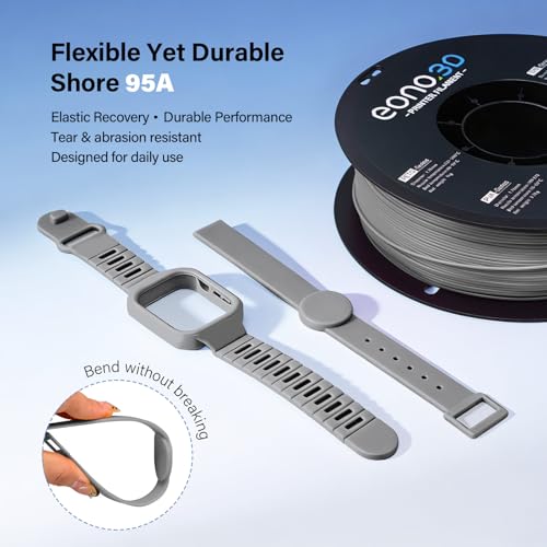 Matte TPU Filament 1.75mm, 1kg - Shore 95A Flexible & Durable TPU, Matte Gray, Low-Gloss Matte Finish, Minimal Layer Lines, for Phone Cases, Wearables & Functional Parts - color: Matte Gray Tpu