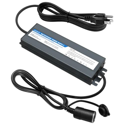 ALITOVE AC to DC Converter 110V to 12V 12.5A Cigarette Lighter Adapter | Waterproof AC to DC Adapter 150W，120V to 12 Volt Converter 12.5Amp 10A, for for Car Vacuum Fridge Inflator and Other Device - size: 12.5A 150W (IP67)