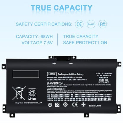 LK03XL Battery Compatible with HP Envy X360 Convertible Notebook 15m-cn0xxx 15m-cn0012dx 17m-ae0xx 15m-bp 17-ae1xx 15-bq2xx 17t-ce 15m-cn0011dx 15m-bp112dx LKO3XL 916814-855 L09281-855 - size: LK03XL