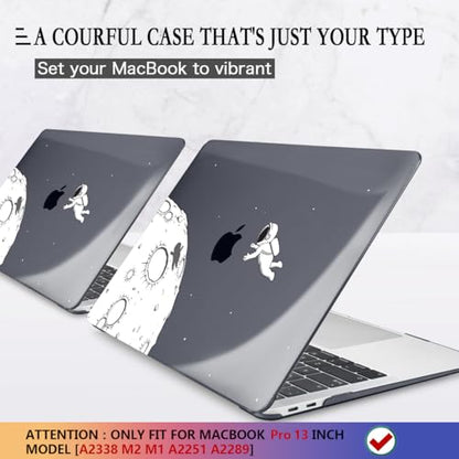 CISSOOK Black Astronaut Case Compatible with MacBook Pro 13 Inch 2020-2025 Release A2338 A2251 A2289, Plastic Hard Shell with Keyboard Cover for MacBook Pro 13 M2 M1 with Touch Bar - color: Pro13inch-Astronaut