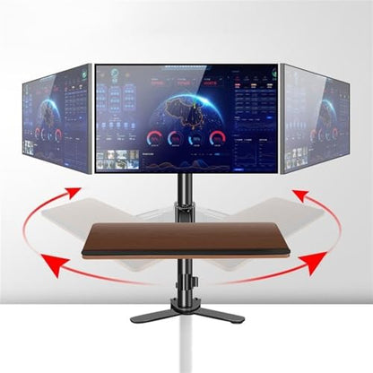 Monitor Stand Single Monitor Desk Mount with Keyboard Tray, Height adjustable Monitor Mount arm with C-Clamp Base for most 17"-40" Screens, Holds up to 29.7 lbs monitor stand desk arm(17"-27") - size: 17"-27"