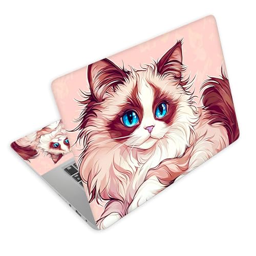 Universal Laptop Skin Decal, 3-Piece Vinyl Protector for 12 13 14 15.6" Notebook, Waterproof Anti-Scratch, Easy Trim & Bubble-Free Finish, Cute Ragdoll Cat - color: Cute Ragdoll Cat