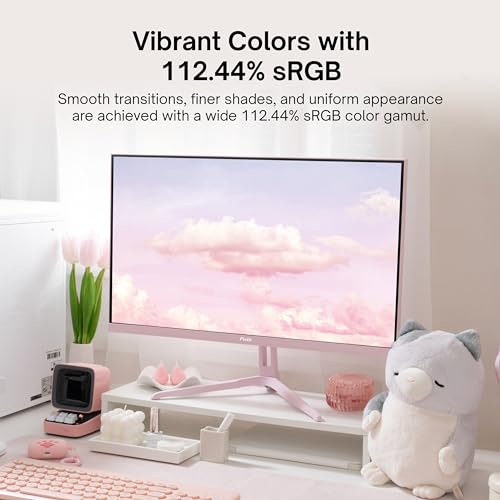 Pixio PX248 Wave Pink 24 inch 200Hz Refresh Rate FHD 1080p Resolution Fast IPS Panel 1ms GTG Response Time Built-in Speakers Gaming Monitor with Adaptive Sync - color: Pink
