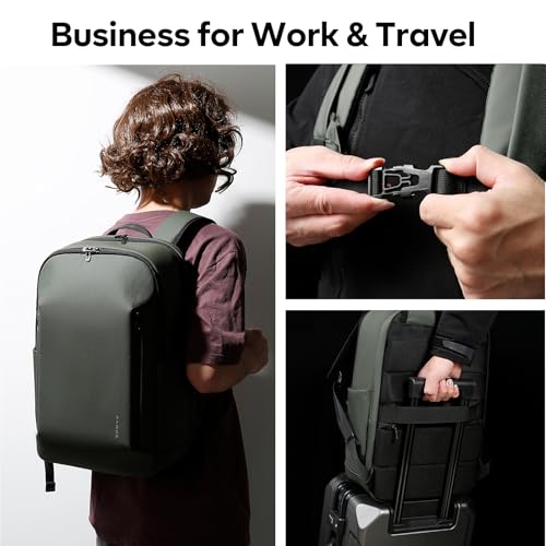 BANGE Business Smart Backpack for Men and Women，can holds 15.6 Inches Laptop Backpack, Waterproof Commute Work Travel Backpack, Flight Carry-On (green) - color: Green