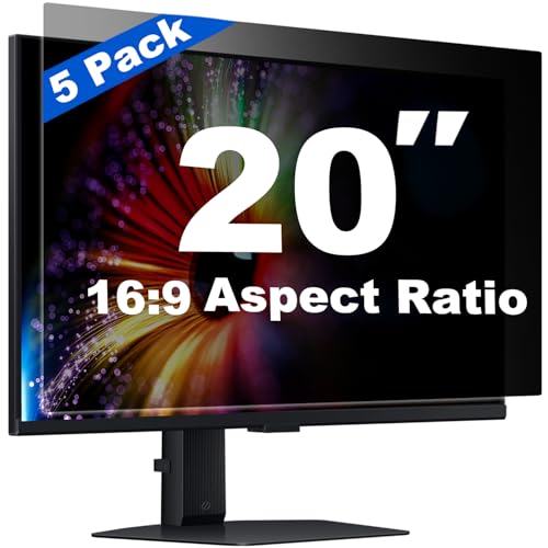 [5 Pack] 20 Inch Computer Privacy Screen for 16:9 Widescreen Monitor, Anti-Glare Privacy Filter, Removable Anti-Scratch Anti-Spy Screen Protector - color: 20 Inch (Diagonal) - 16:9 Aspect Ratio, style: 5 PACK