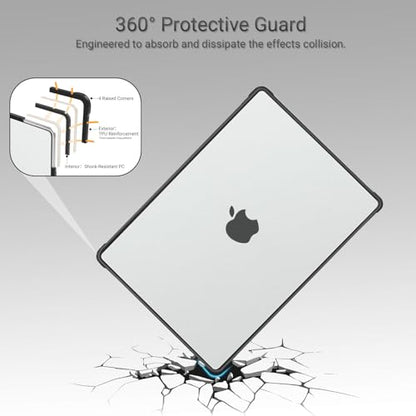MOSISO Compatible with MacBook Air 13 inch Case M5 2026 M4 M3 M2 2025-2022 A3449 A3240 A3113 A2681,Seamlessly Closes Reinforced Crack-Resistant Hard Shell for MacBook Air 13.6 inch Case, Black - color: Black