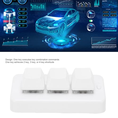 GOWENIC 3 Key Keyboard, Multi System Compatibility, Customizable Mechanical Keypad, Compact and Portable, for Universal Computer (White OEM: 75503-35061-A0, 7550335061A0) - color: White OEM: 75503-35061-A0, 7550335061A0