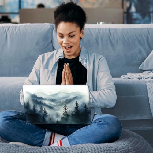 SUPERDANT Laptop Skin Sticker Foggy Forest Laptop Decals Personalized Universal Notebook Computer Wrap Vinyl Skin Stickers Cover Art Decal Removable 12-15.6 Inch Waterproof Scratch-Resistant Gifts - style: Foggy Forest