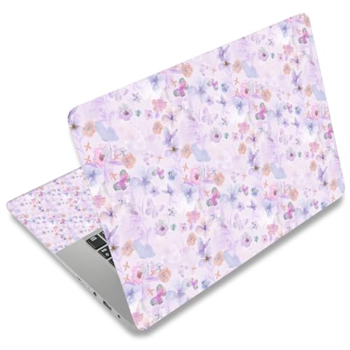 Laptop Skin Sticker 12.1 13 13.3 14 15 15.6 Inches Netbook Sticker Decal Reusable Universal Notebook PC Art Personalized Protector by AORTDES (AD-NEK-77 Flowers & Butterflies) - color: Flowers & Butterflies