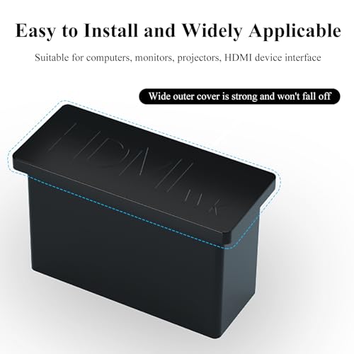 20PCS Plastic HDMI Male Port Anti Dust Dustproof Cover Cap Plug Protector Compatible with Computer Laptop TV (Black) - color: Black