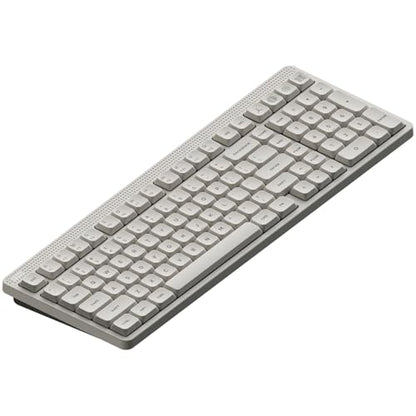 NuPhy Node100 Wireless Mechanical Keyboard, Hot Swappable Custom Low Profile Keyboard, 103 Keys Computer Gaming Keyboards, Supports Touch Gestures, PBT Keycaps, RGB Backlit, Bluetooth/2.4GHz/USB-C - color: White, size: Low-profile Blush Nano Switch