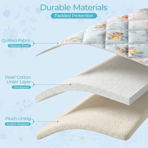 13-14 inch Cotton Quilted Laptop Sleeve for Women, Aesthetic Puffy Laptop Case Carrying Bag Compatible with MacBook Air/Pro 13/Pro 14, Soft Computer Liner Bag (Coloful Pin, 13.3 inch) - color: Coloful Pin, size: 13.3 inch