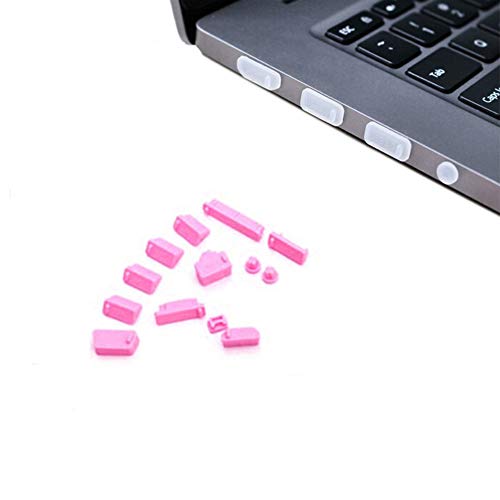 16PCS Universal Computer Anti Dust Stopper/Plug, Soft Silicone Dustproof Laptop Port Covers Pink - color: Pink