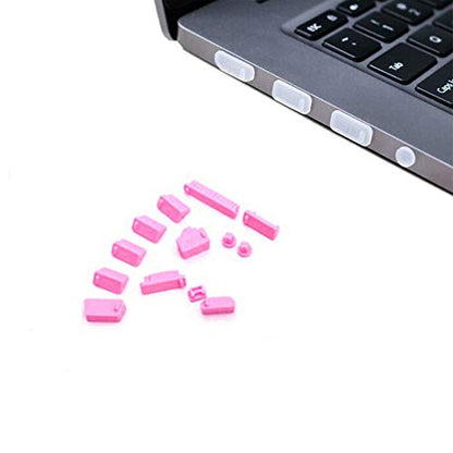 16PCS Universal Computer Anti Dust Stopper/Plug, Soft Silicone Dustproof Laptop Port Covers Pink - color: Pink