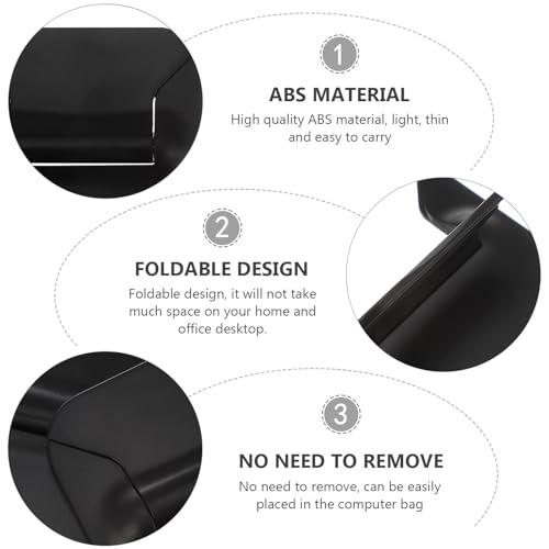 NUOBESTY 2pcs Portable Folding Laptop Stand Height Adjustable Notebook PC Holder Black for Travel and Office Use