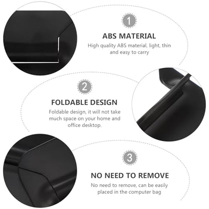 NUOBESTY 2pcs Portable Folding Laptop Stand Height Adjustable Notebook PC Holder Black for Travel and Office Use