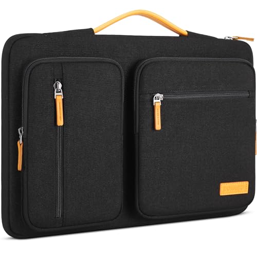 DOMISO 13.3 inch Laptop Sleeve Case,Waterproof Laptop Bag with Handle,Shockproof Protective Notebook PC Case Compatible with 14 inch mac Book,Black - color: Black, size: 13.3" Laptoptop/14" for mac book