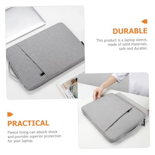Homoyoyo Laptop Protective Sleeve Bag with Accessory Pocket for 13.3 Inch Ultrabook and Professional Laptop, Lightweight Polyester Laptop Carrying Case, Grey Notebook Cover for Travel