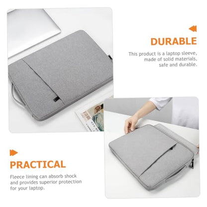 Homoyoyo Laptop Protective Sleeve Bag with Accessory Pocket for 13.3 Inch Ultrabook and Professional Laptop, Lightweight Polyester Laptop Carrying Case, Grey Notebook Cover for Travel