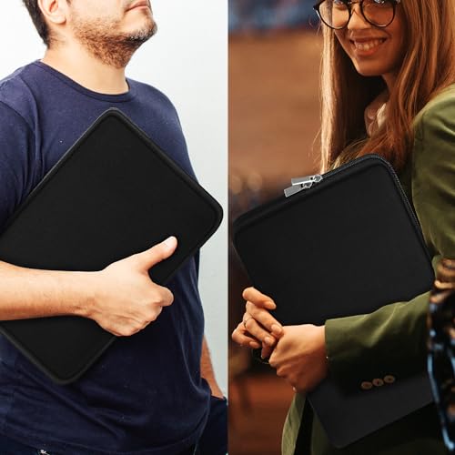 Laptop Sleeve Case 15.6 inch, Protective Briefcase Carrying Computer Bag, Traveling Portable Laptop Cover Compatible with MacBook, HP, Dell, Asus, Lenovo, Black - size: 15.6 inch