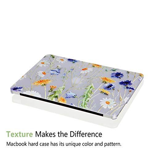 Case for MacBook Air 13-inch Laptop M5 M4 M3 M2 A3449 A3240 A3113 A2681 2026-2022 Release with Touch ID, 3D Effect Matte Clear See Through Hard Cover&Keyboard Cover, Floral Pattern - color: Yellow Clear