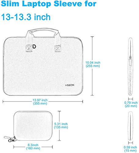Hseok Laptop Sleeve 13.3-14 inch Case with Small Pouch, Neoprene Computer Bag Compatible with MacBook Neo/Pro 14 M5/M4/M3/M2/M1, Mac Air/Pro 13.3, XPS 14 and Most 13-14 inch Notebooks,D02E01 - color: D02e01, size: 13"-14"