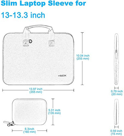 Hseok Laptop Sleeve 13.3-14 inch Case with Small Pouch, Neoprene Computer Bag Compatible with MacBook Neo/Pro 14 M5/M4/M3/M2/M1, Mac Air/Pro 13.3, XPS 14 and Most 13-14 inch Notebooks,D02E01 - color: D02e01, size: 13"-14"