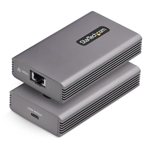 StarTech 10GbE USB4 Ethernet Adapter, Thunderbolt 3/4/5, Multi-Gigabit, TAA | External 10Gb Network Card, 10/5/2.5/1Gbps/100Mbps, Thunderbolt 3/4/5 Compatible, Windows & Mac