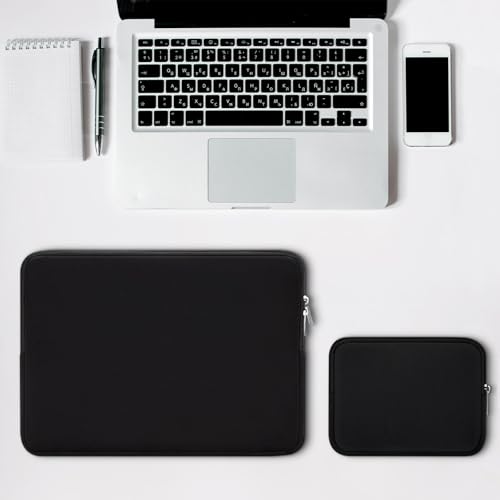 RAINYEAR 13 Inch Laptop Sleeve Case with Accessories Pouch, Compatible with 13.3" MacBook Air/Pro M1 M2 M3 M4 M5 A3449 A3240 A3113 A2681 A2338 (Black) - color: Black, size: 13"