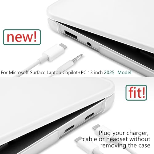 Batianda Case for Microsoft Surface Laptop 13 inch 2025-2026, Matte White | Fits Model 2095, Lightweight Slim Hard Shell with Scratch-Resistant Protection, Easy Installation, Precision Fit - color: Matte white