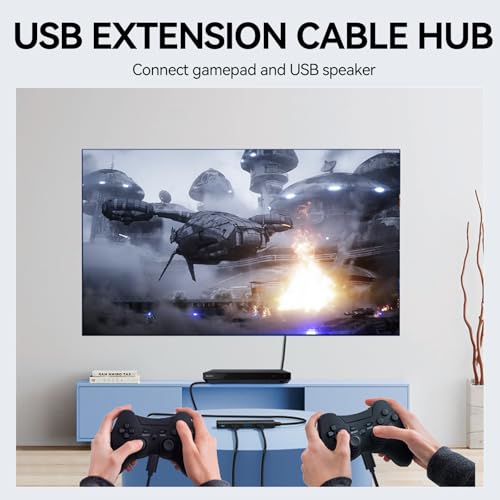 Aceele USB C/A Hub for Laptop, Ultra Slim USB Splitter 4 Port USB 3.0 Data Hub, Multi USB Port Expander with 4Ft Long Extension Cable for Desktop Mini PC,MacBook Air/Pro, iMac, PS5, Flash Drive - style: 4ft (A to C)