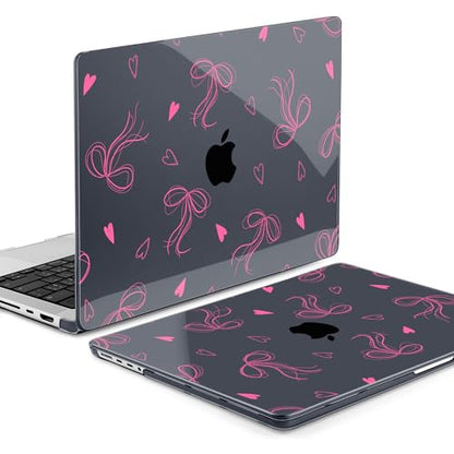 MEEgoodo Case for MacBook Pro 16 inch 2026 2024 2023 2021, Laptop Hard Shell Compatible with M5 M4 M3 M2 M1 Pro/Max Chip, Fit Model A3429/A3428/A3403/A3186/A2991/A2780/A2485, Ribbons Bow - color: Ribbons Bow